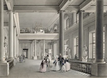 Der obere Eingangssaal der Akademie der Schönen Künste in St. Petersburg, 1838